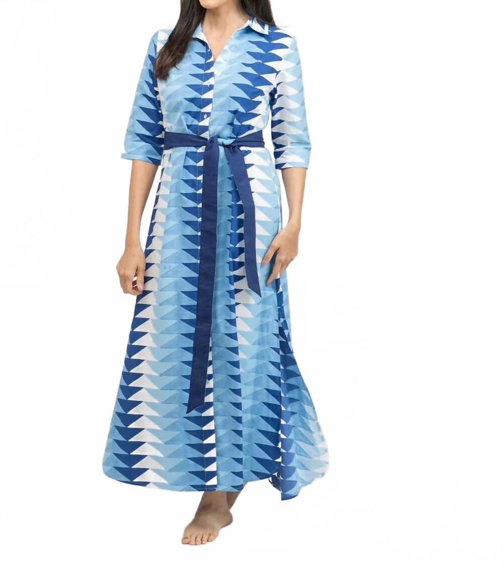 NEW BEAU & RO eloise midi dress in triangle ocean